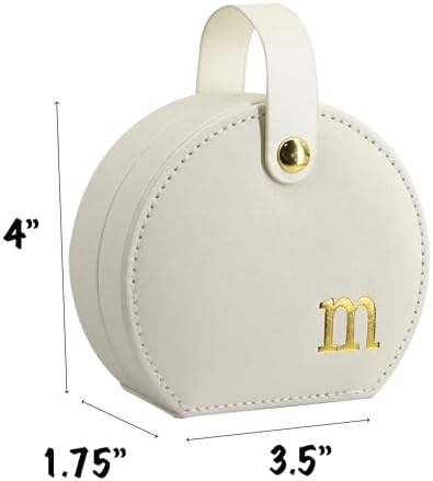 COLLECTIVE HOME Small Travel Jewelry Case for Women, Detachable Handle