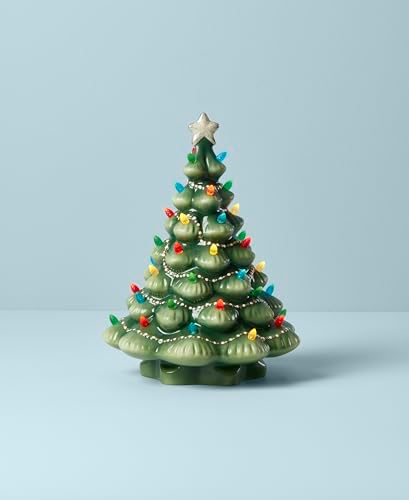 Lenox Treasured Traditions Green Christmas Lit Tree Figurine