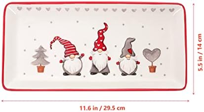 DOITOOL Ceramic Christmas Serving Trays with Christmas Gnome Design