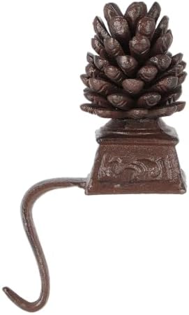 Esschert Design USA XM81 Cast Iron Pinecone Christmas Stocking Hanger