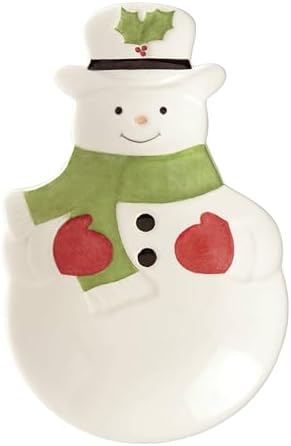 Lenox 882206 Holiday Snowman Spoon Rest, Christmas Hosting