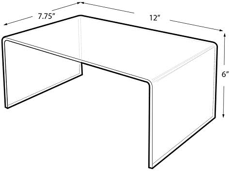Azar Displays 515311 12" W x 7.75" D x 6" H Acrylic Riser (4 Pack)