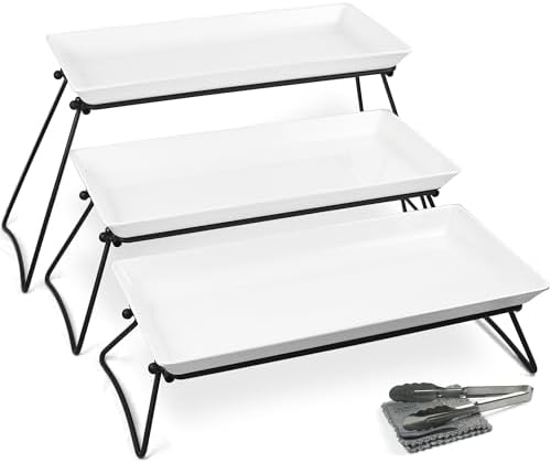 Czlizdyt Extra Large 3 Tier Serving Tray Set, 24x22x9.7 inch Cupcake