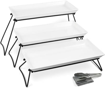 Czlizdyt Extra Large 3 Tier Serving Tray Set, 24x22x9.7 inch Cupcake