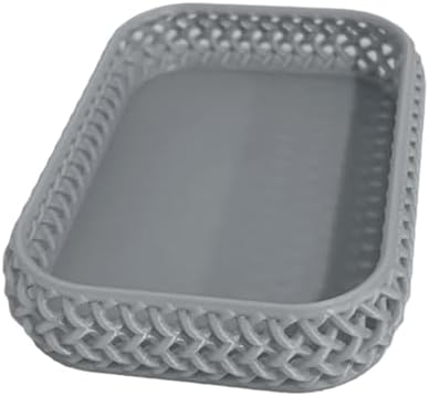 Multifunctional Decorative Storage Tray, Rattan Textured Organizer