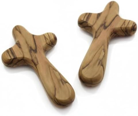 4" Hand Held Olive Wood Clinging Cross from Bethlehem in Pouch