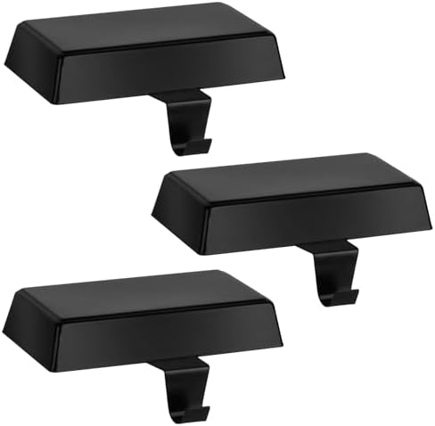 Hxezoc 3 Pack Black Christmas Stocking Holders, Metal Mantel Stocking