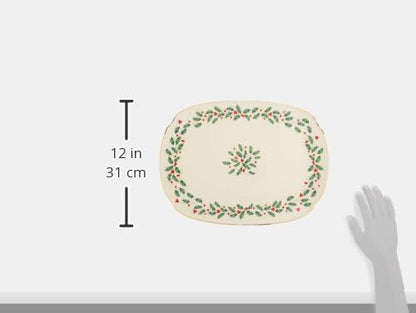 Lenox Holiday Porcelain Oblong Christmas Serving Platter