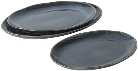 Gibson Elite Sandy Pines 3 Piece Oval Platter Set, 15.7”, 13.75” & 12”