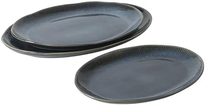 Gibson Elite Sandy Pines 3 Piece Oval Platter Set, 15.7”, 13.75” & 12”