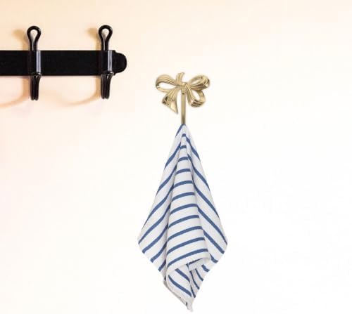 Brass Bow Wall Hook Decorative Vintage Coat Hanger for Towels and