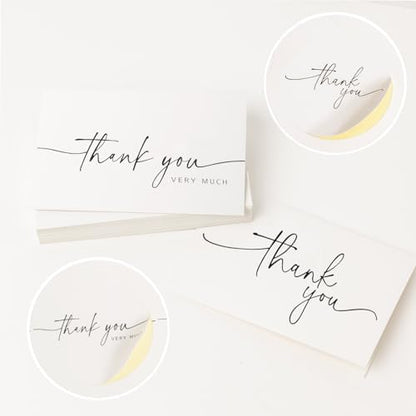 SPIRITDUST 52-pack Thank You Cards Bulk with Kraft Envelopes &