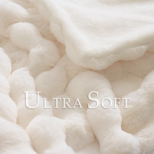 BENVWE Faux Fur Throw Blanket for Couch - Cozy Plush Fluffy Soft Thick