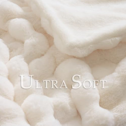 BENVWE Faux Fur Throw Blanket for Couch - Cozy Plush Fluffy Soft Thick