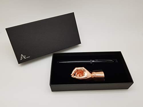 ACELY Executive Glossy Black Ball Point Pen with Hand Shape Pen Holder