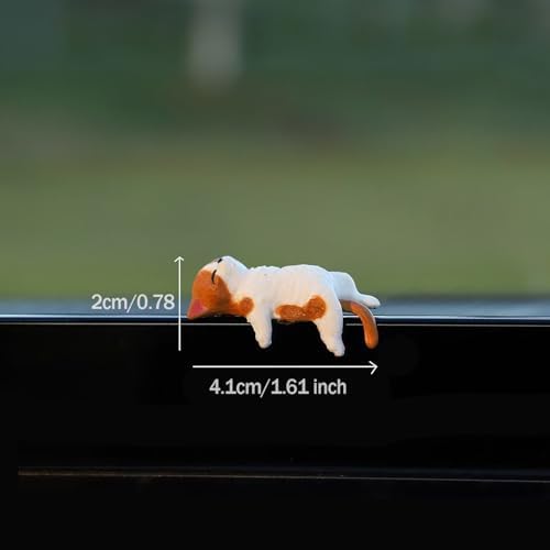 6 Pcs Cat Car Decor Dashboard Accessories, Mini Cat Figurines Cute Car
