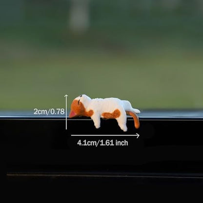 6 Pcs Cat Car Decor Dashboard Accessories, Mini Cat Figurines Cute Car