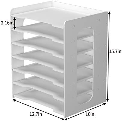 Natwind 7-Tier Office File Organizer For Desk,Paper Sorter,White