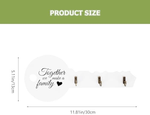 White Wooden Key Shaped Wall Hook, Wall-mounted Hanger for Bags Towels
