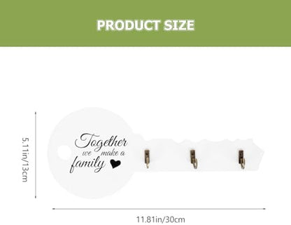 White Wooden Key Shaped Wall Hook, Wall-mounted Hanger for Bags Towels