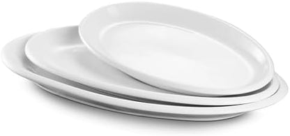 DOWAN Large Serving Platter, 16"/14"/12" Oval Platters Oven Safe