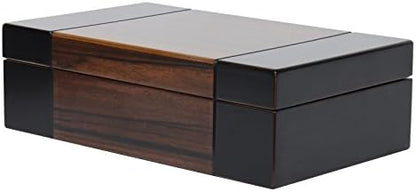 Arolly BELA Dark Wooden Finish Jewelry Organizer Storage Box with Lid