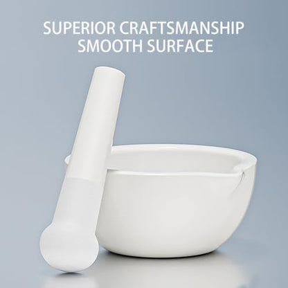 Porcelain Mortar Pestle Set Unglazed Grinding Surface Excellent for
