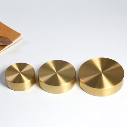 Retro Paperweights Round Brass Paper-Weight 3 Sizes Desk Ornaments for