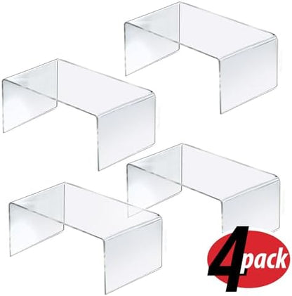 Azar Displays 515311 12" W x 7.75" D x 6" H Acrylic Riser (4 Pack)