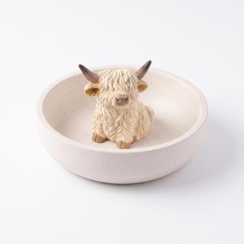 Highland Cow Ring Holder Gifts for Women, Jewelry Dish Bathroom Decor
