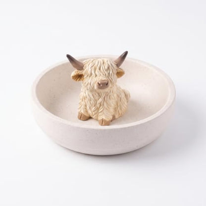 Highland Cow Ring Holder Gifts for Women, Jewelry Dish Bathroom Decor