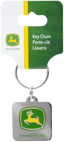 Plasticolor 004173R01 John Deere Logo Enamel Keychain,Silver