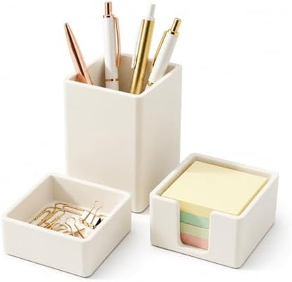 minimaliving Aesthetic Silicone Desk Organizer Set of 3,Modern Office