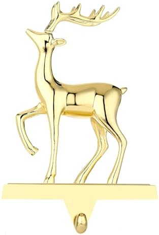 Gold 3D Reindeer Christmas Stocking Holders for Mantet,Stocking
