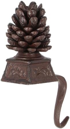 Esschert Design USA XM81 Cast Iron Pinecone Christmas Stocking Hanger