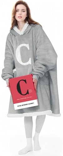 Wearable Blanket Hoodie Personalized Gifts for Women with Letter A-Z