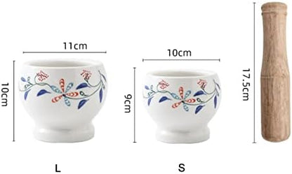 Bowl Porcelain Mortar and Pestle Pill Crusher, Spice Grinder, Herb