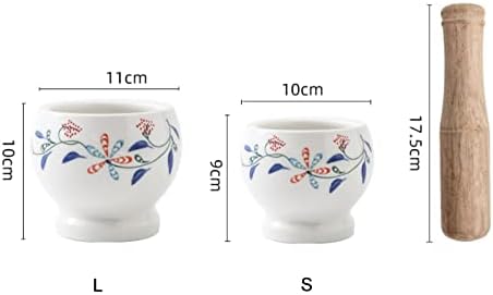 Stone Grinder Bowl Porcelain Mortar and Pestle Pill Crusher, Spice