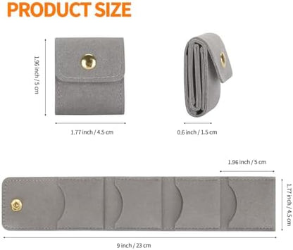 KUKUVR Mini Travel Jewelry Organizer Bag (Grey)