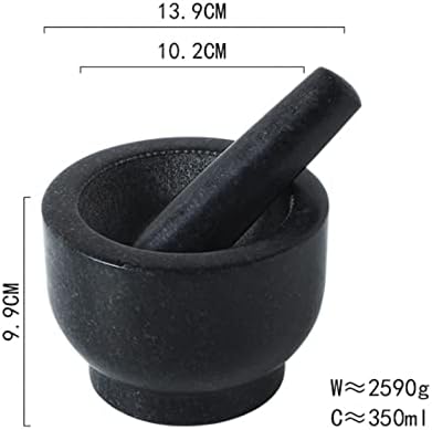 Mortar and Pestle Mortar and Pestle Set - Black Granite Polished