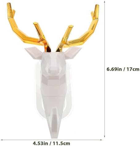 White ABS Antler Coat Hook Wall Hanger for Towels Scarves Bathroom