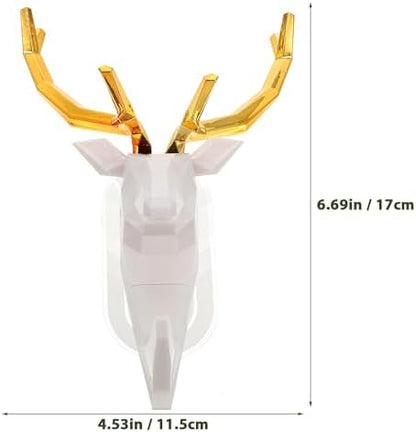 White ABS Antler Coat Hook Wall Hanger for Towels Scarves Bathroom