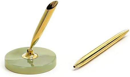 Executive Pen Holder - Natural Onyx Stone Dual Pen Stand for Reception