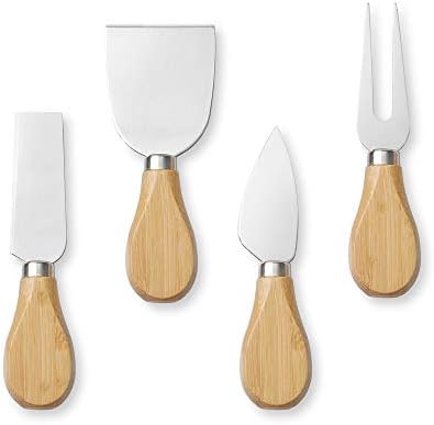 Casafield Bamboo Cheese Board Gift Set, Charcuterie Board Serving
