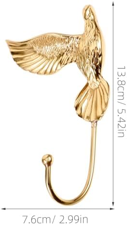 Brass Wall Hook Decorative Coat Hanger Pigeon Shape for Keys and Coats