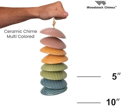 Woodstock Chimes Ceramic Disc Chime 26" Rainbow Wind Chime for