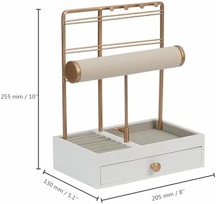 TANG SONG Jewelry Necklace Organizer Stand Storage Holder with Drawer