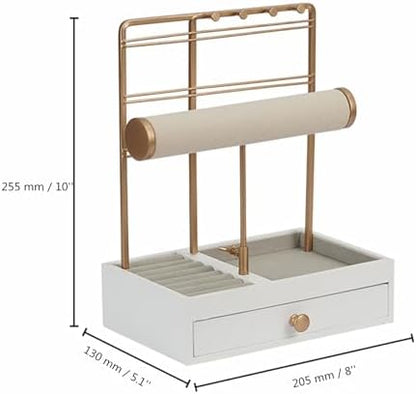 TANG SONG Jewelry Necklace Organizer Stand Storage Holder with Drawer