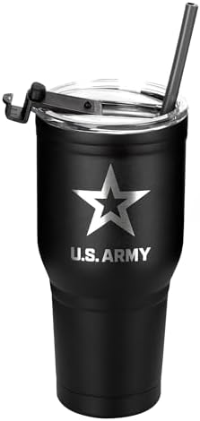 Military Gift Shop 30 oz US-Army Black Double Wall Vacuum Insulated