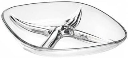 Barski - European Quality - Glass - 4 Sectional - Square - Relish Dish